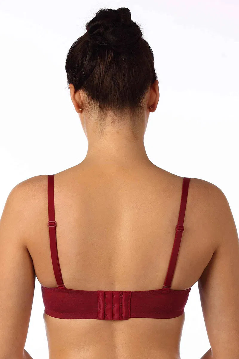 Triumph Maroon Wired T Shirt Multiway Bra