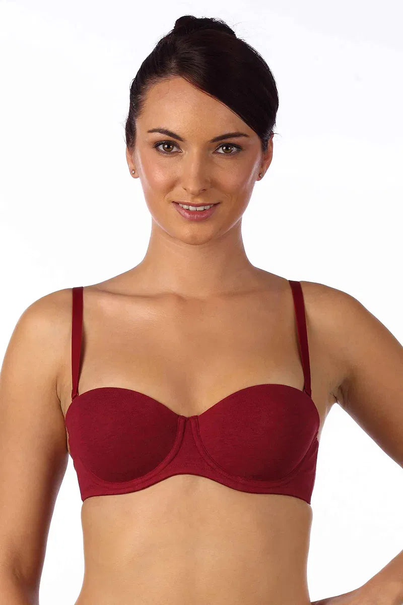 Triumph Maroon Wired T Shirt Multiway Bra