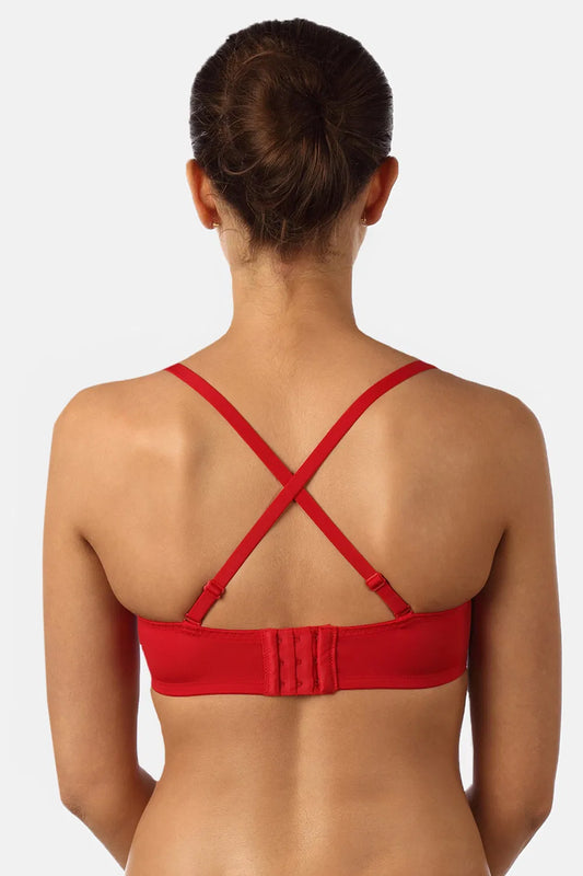 Triumph Red-Coloured Wired Detachable Padded Multi-Optional T-shirt Bra